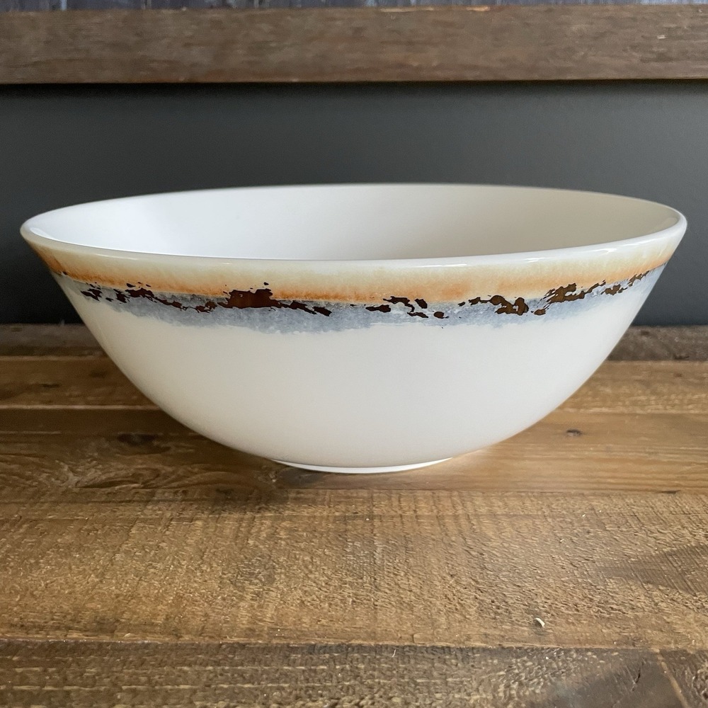 LENOX Bone China Watercolor Horizons Blue Indigo 9" Round Serving Vegetable Bowl